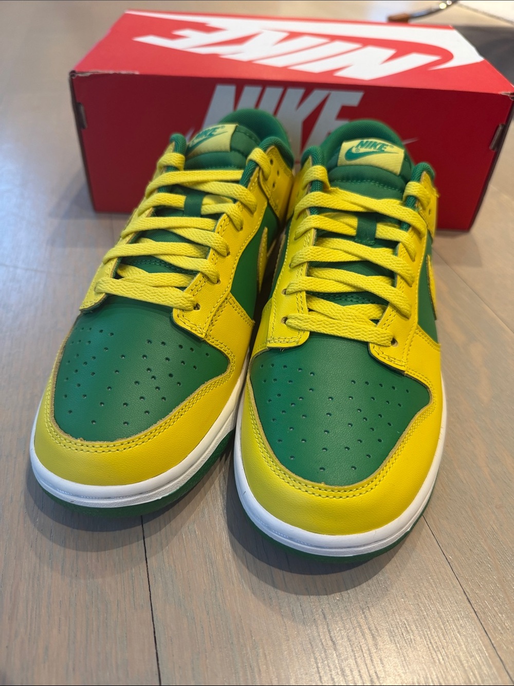 NWT Nike Dunk Low Retro Reverse Brazil M 9/W 10.5 Box Included